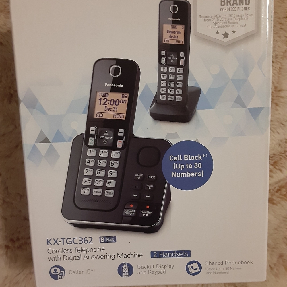 Two Cordless Landline Handheld Phones